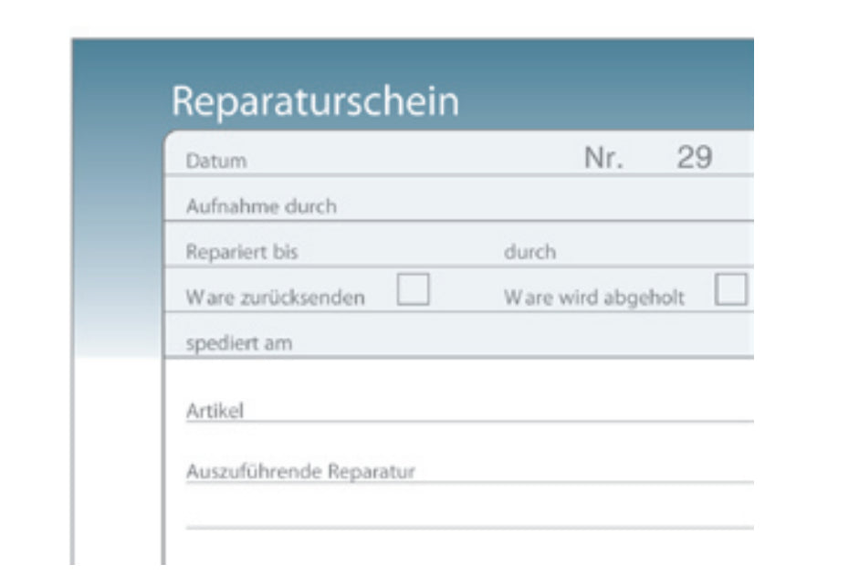 Simplex Formularblock – Reparaturscheine, Deutsch, 50 Blatt, A6