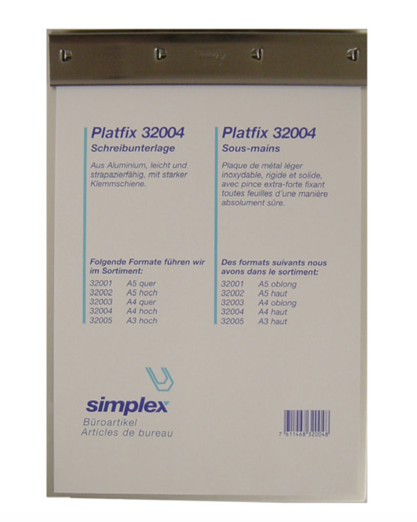 Simplex Klemmbrett A4 – Aluminium, silber