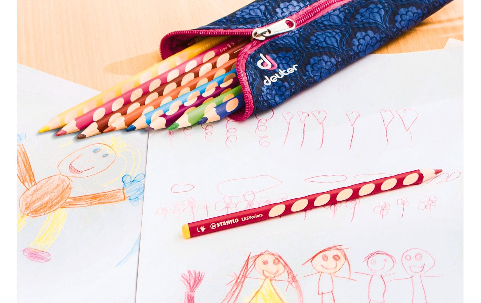 STABILO Buntstift, Mehrfarbig, 24er-Etui – Ergonomisch, Dreikant, Strichbreite 4,2 mm, für Linkshänder