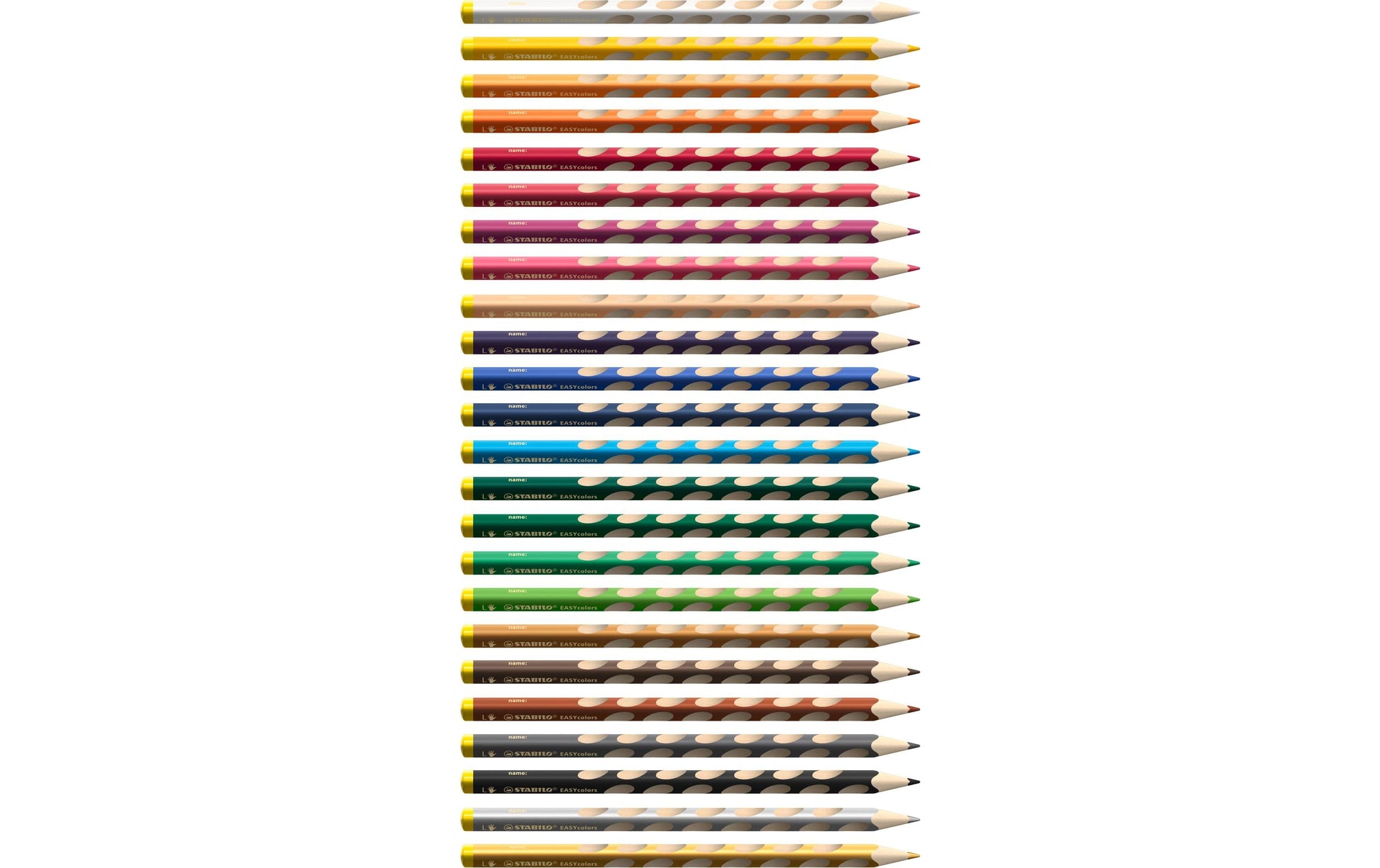 STABILO Buntstift, Mehrfarbig, 24er-Etui – Ergonomisch, Dreikant, Strichbreite 4,2 mm, für Linkshänder