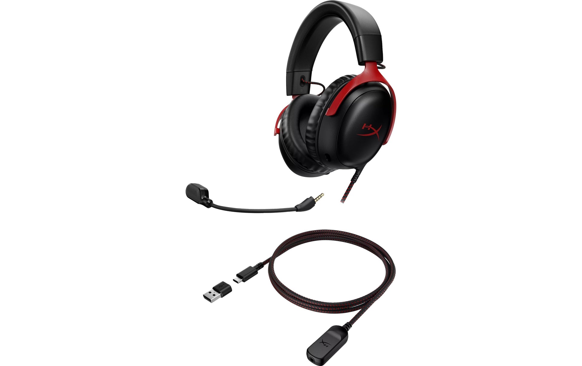 HyperX Cloud III – Gaming-Headset (Over-Ear) – USB-A, abnehmbares Mikrofon – Schwarz/Rot – für Xbox Series X
