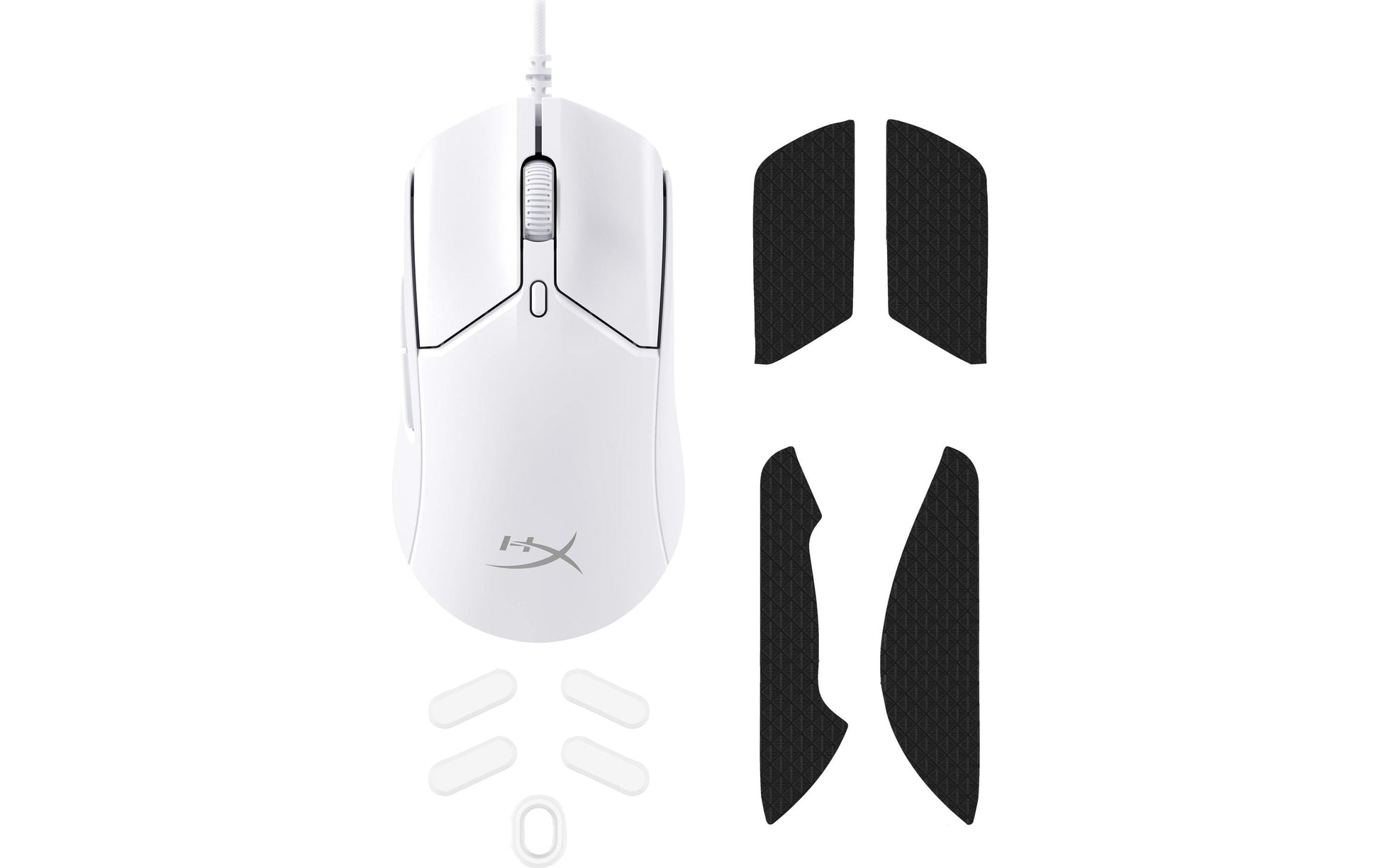 HyperX Pulsefire Haste 2 Gaming-Maus – kabelgebunden, 26'000 dpi, 8'000 Hz, 6 Tasten, für Rechtshänder, weiss