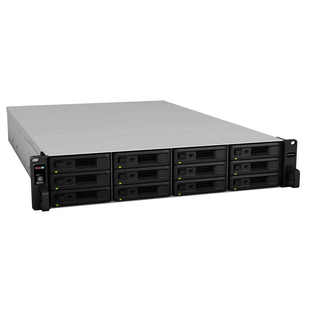 Synology RX1217sas – 12-Bay Rack 2U NAS – 2×SAS, redundantes Netzteil, für 2,5"/3,5" HDD/SSD, SATA/SAS