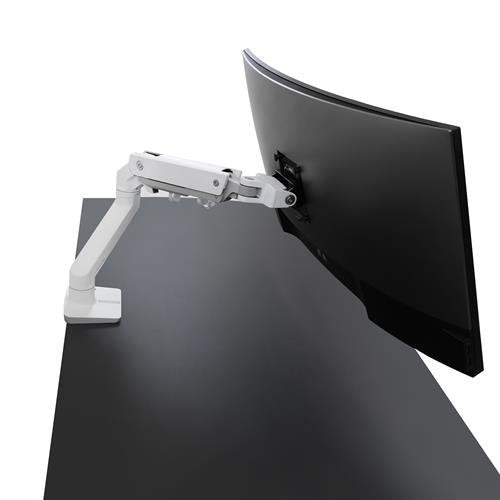 Ergotron HX Desk Single – Monitorarm, Single, bis 42", VESA 75 × 75 mm, 9–19 kg, neigbar, weiss