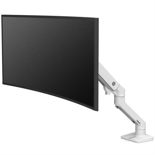 Ergotron HX Desk Single – Monitorarm, Single, bis 42", VESA 75 × 75 mm, 9–19 kg, neigbar, weiss