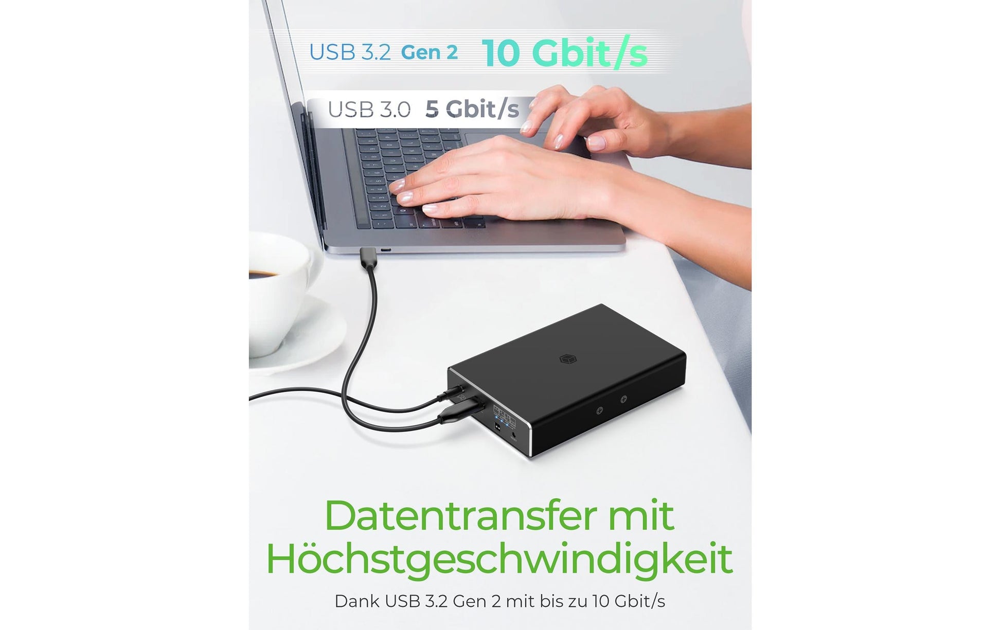 RaidSonic ICY BOX IB-RD2253-C31 – 2-Bay Desktop RAID-Gehäuse – für 2,5" HDD/SSD, SATA
