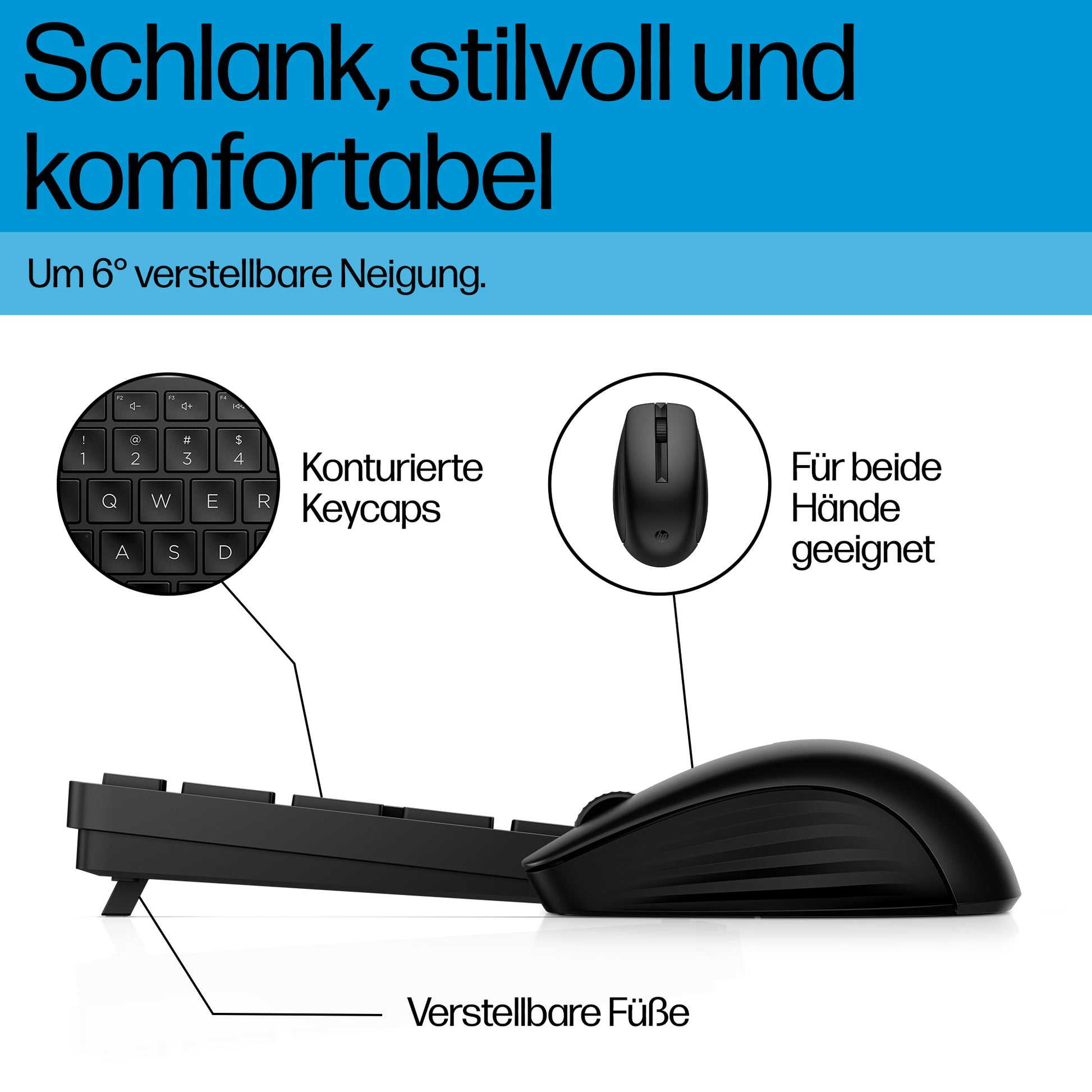 HP 655 – Tastatur, kabellos, weiss