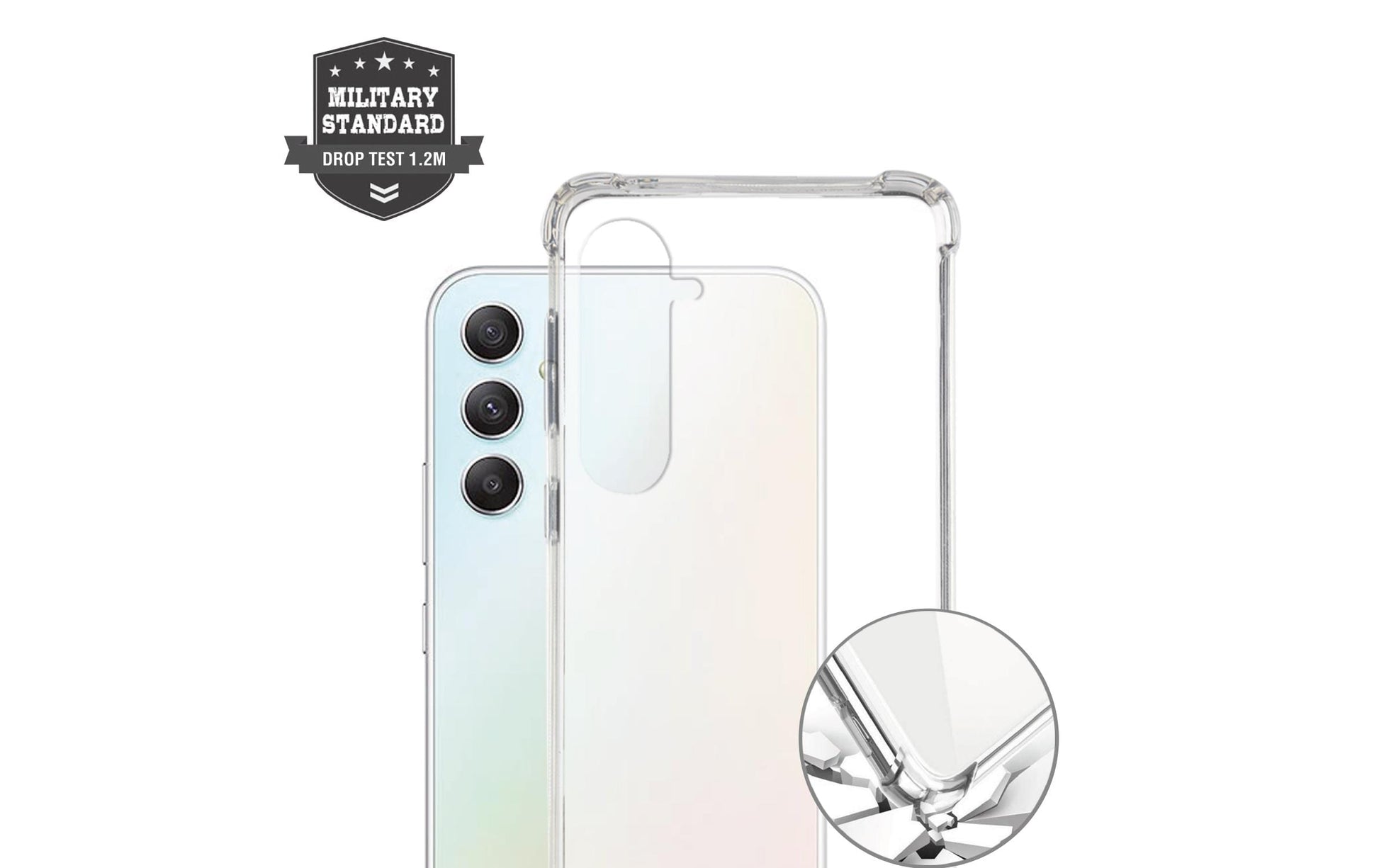 4smarts Hybrid Case Ibiza – Backcover – für Samsung Galaxy A55 5G, PC+TPU, Transparent