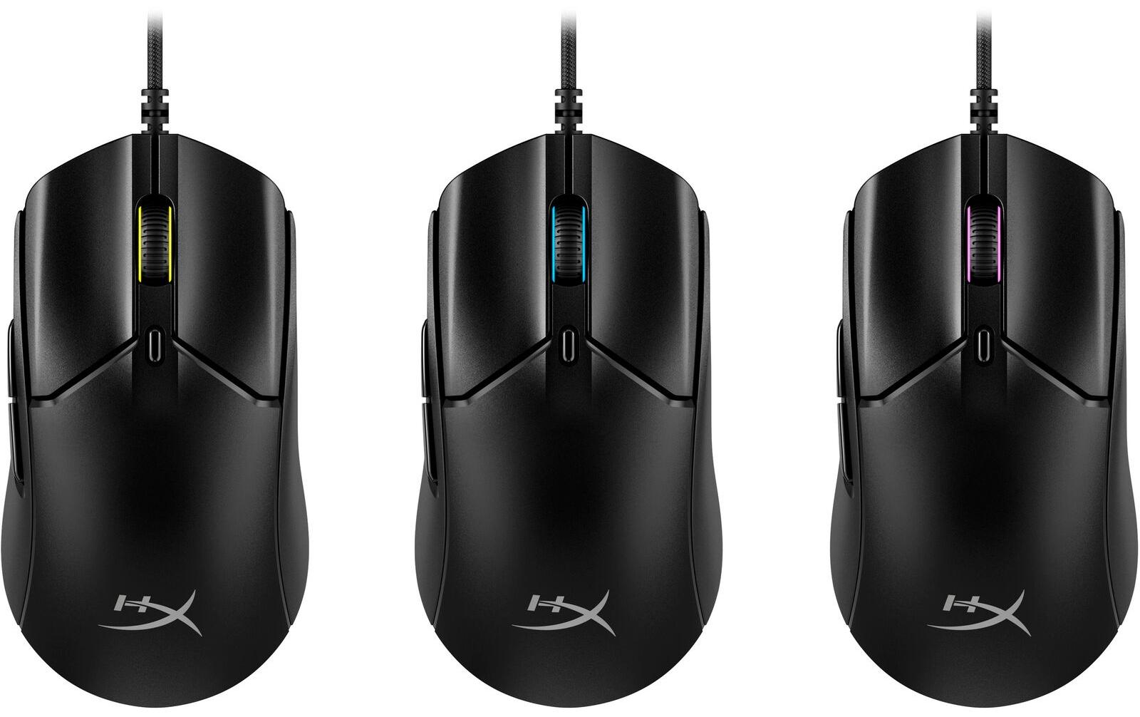 HyperX Pulsefire Haste 2 Gaming-Maus – Verkabelt, 6 Tasten, Rechtshänder, Beleuchtung, Schwarz