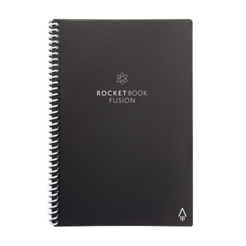 Rocketbook Spiralbuch, Spiralbindung, Hardcover, 42 Seiten, 90 g/m² – Schwarz, für ROCKETBOOK App