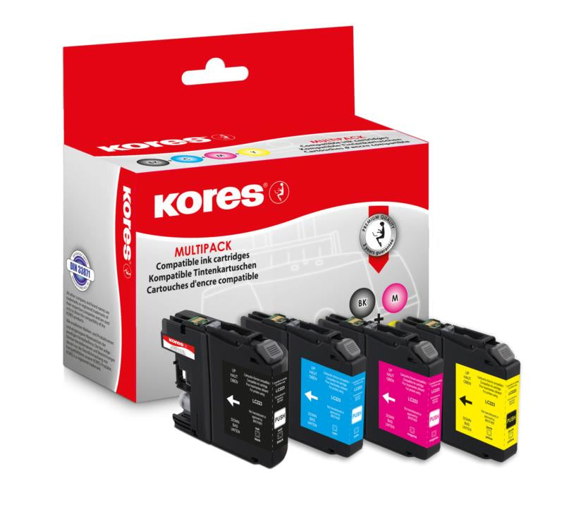 Kores G1529KIT Tintenpatronen-Multipack, 4er-Set (Kompatibel) – für Brother MFC-J4420DW – ersetzt LC-223