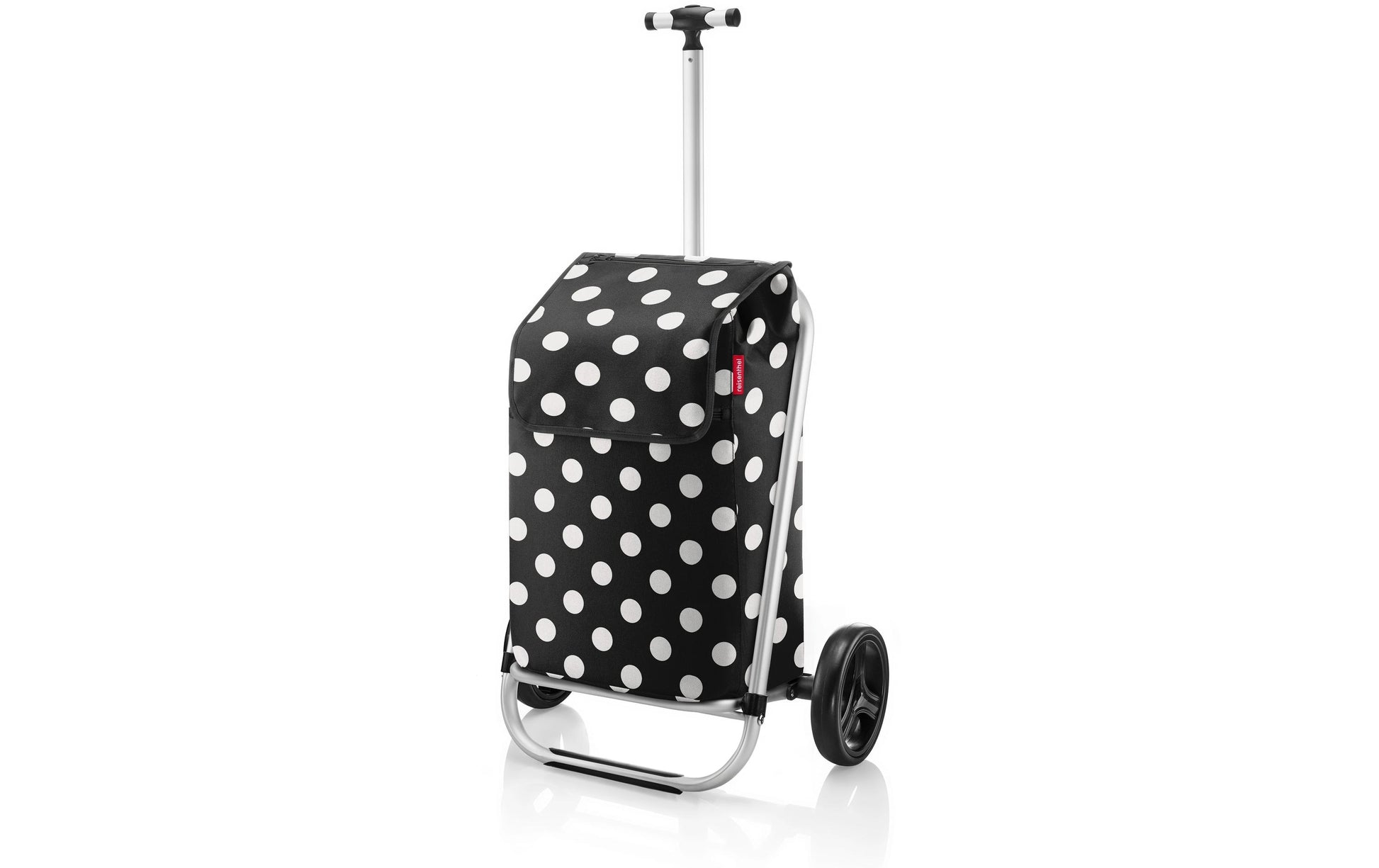 Reisenthel Stofftasche, Polyester, Motiv Dots weiss, 490×1000×330 mm, 2 Räder, verstellbarer Griff, 20 kg
