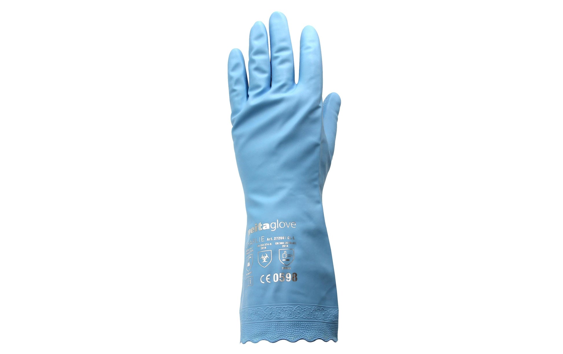 Weita Einweghandschuhe Vinyl – S, 1 Paar – Blau, Länge 30,5 cm