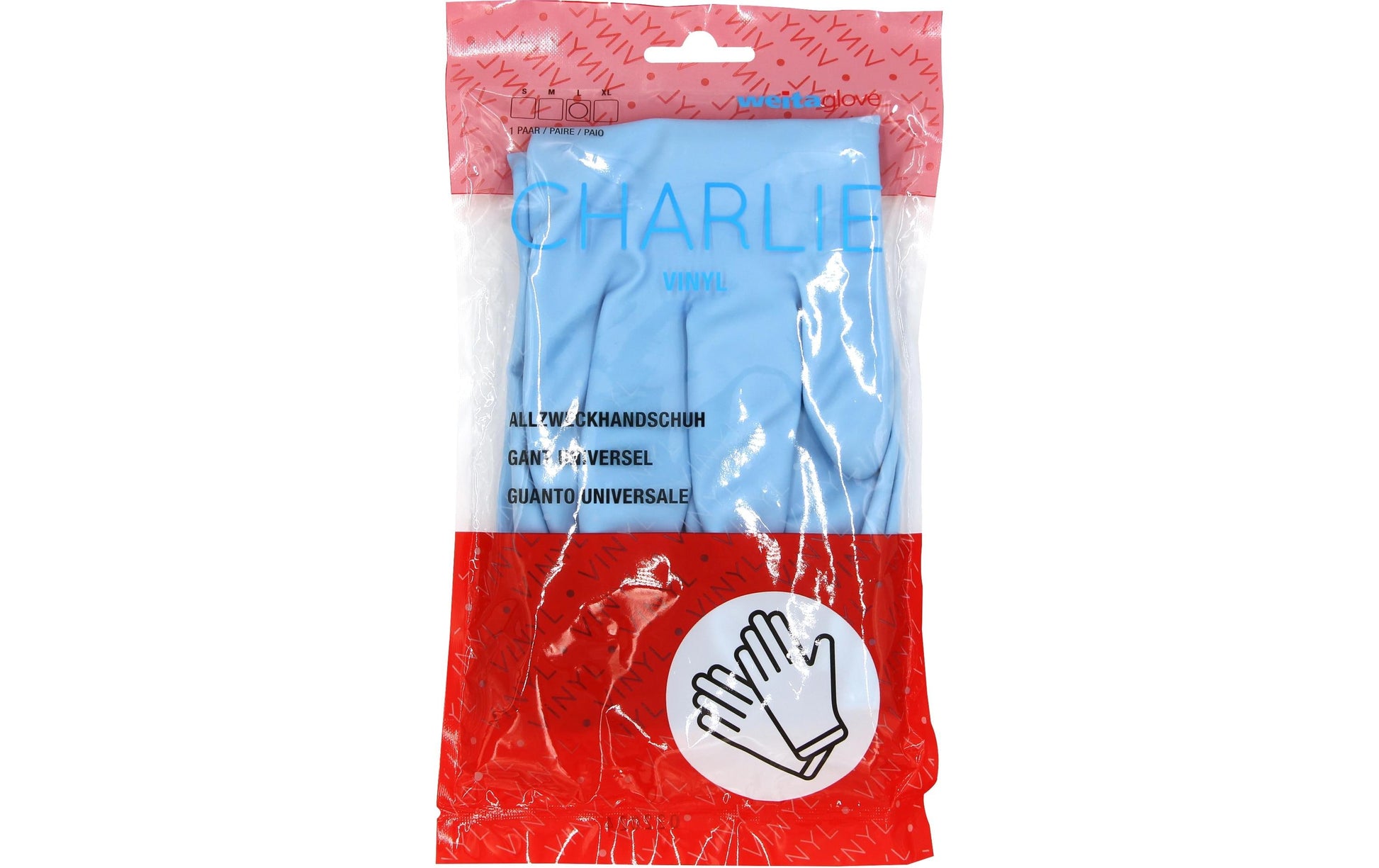 Weita Arbeitshandschuhe – L, 1 Paar – PVC (Vinyl), Blau, Manschettenlänge 30,5 cm, chemikalienbeständig
