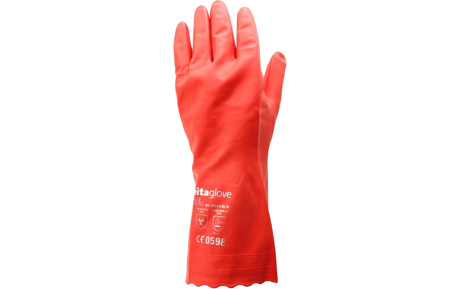 Weita Arbeitshandschuhe – XL, 1 Paar – PVC, Rot, Hohe Manschette 30,5 cm, chemikalienbeständig