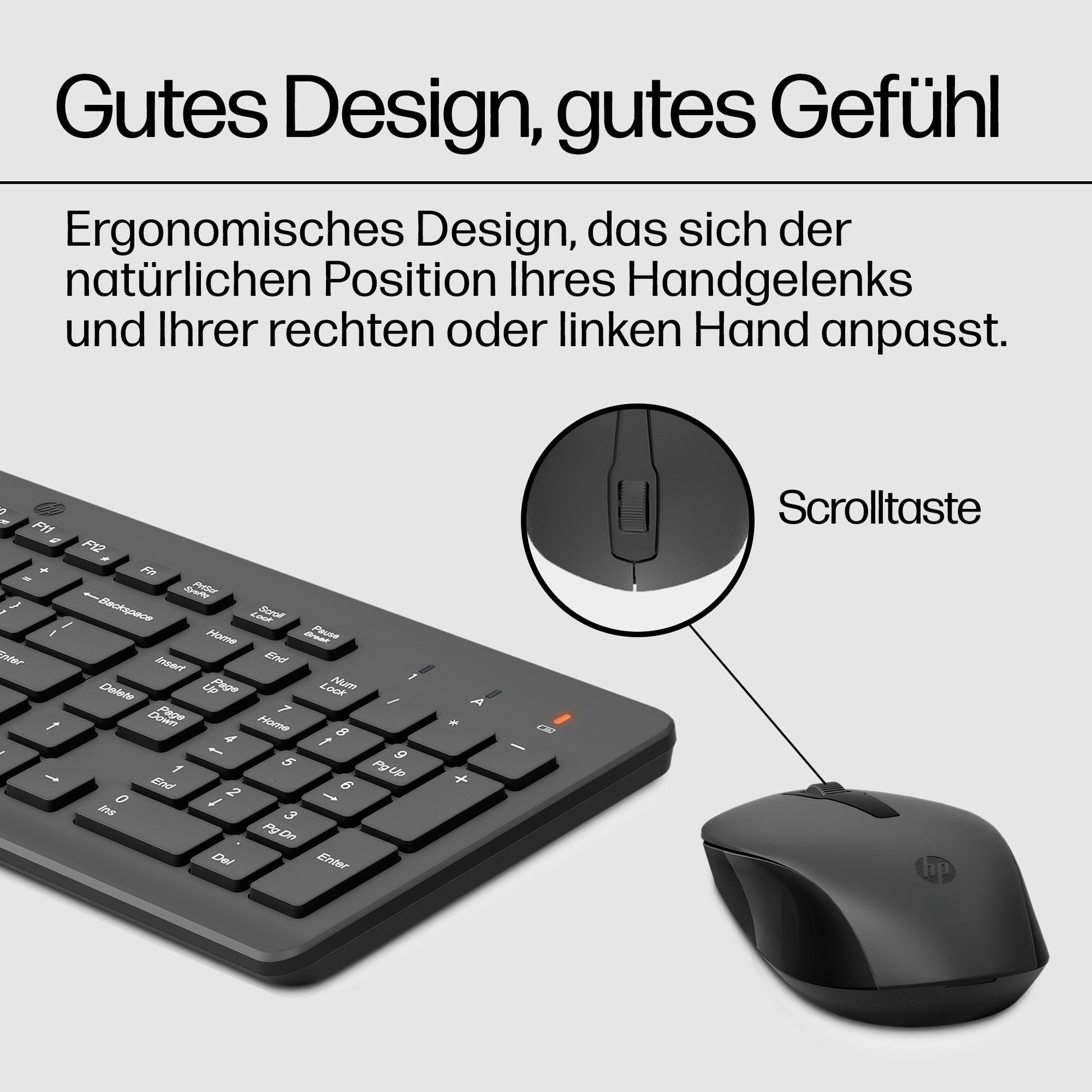 HP 330 – Tastatur-Maus-Set – 2,4 GHz – Schwarz