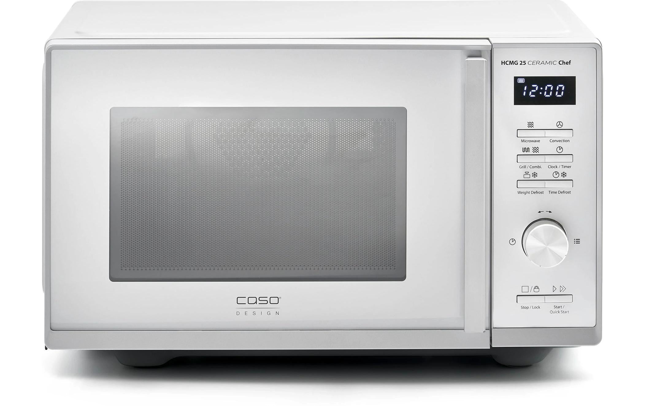 Caso Kombi-Mikrowelle HCMG 25 Ceramic Chef – 25 l, Grill & Heissluft, 900 W – silber