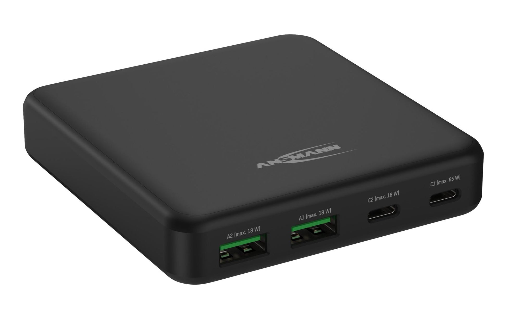Ansmann DC465PD Netzteil – 65 W, 4× USB, PD, QC 3.0 – für Laptop, Smartphone