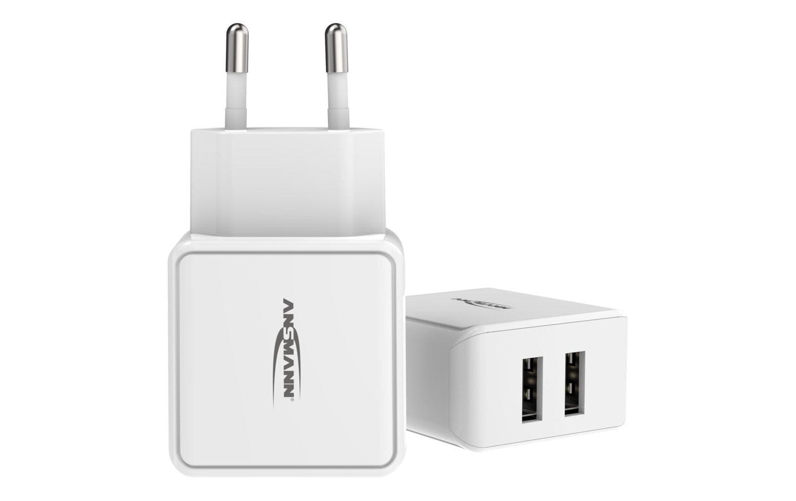Ansmann HC212 USB-Ladegerät 12 W – USB-A×2 – Weiss