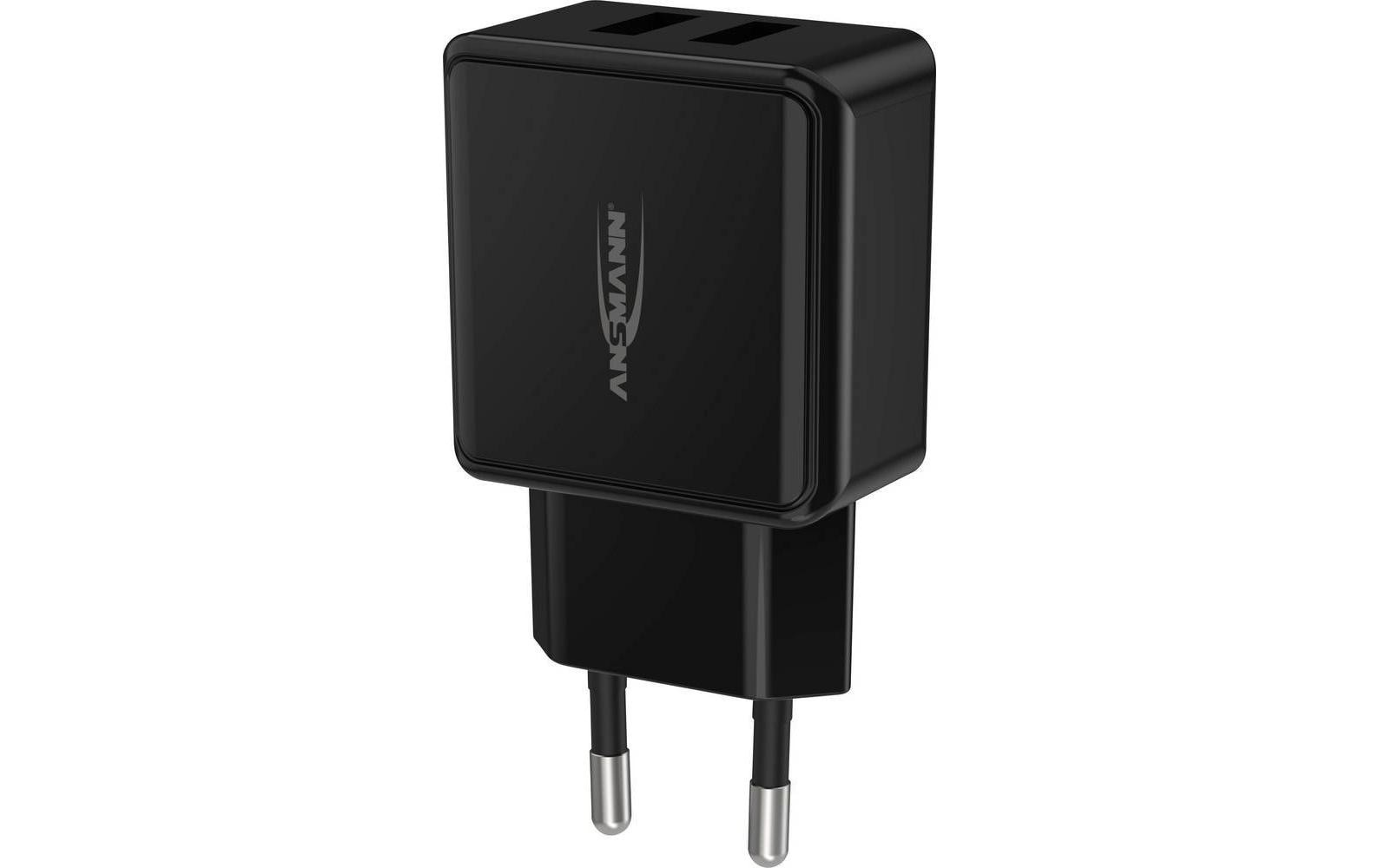Ansmann HC212 USB-Wandladegerät 12 W – USB-A×2 – für Smartphone, Tablet – schwarz