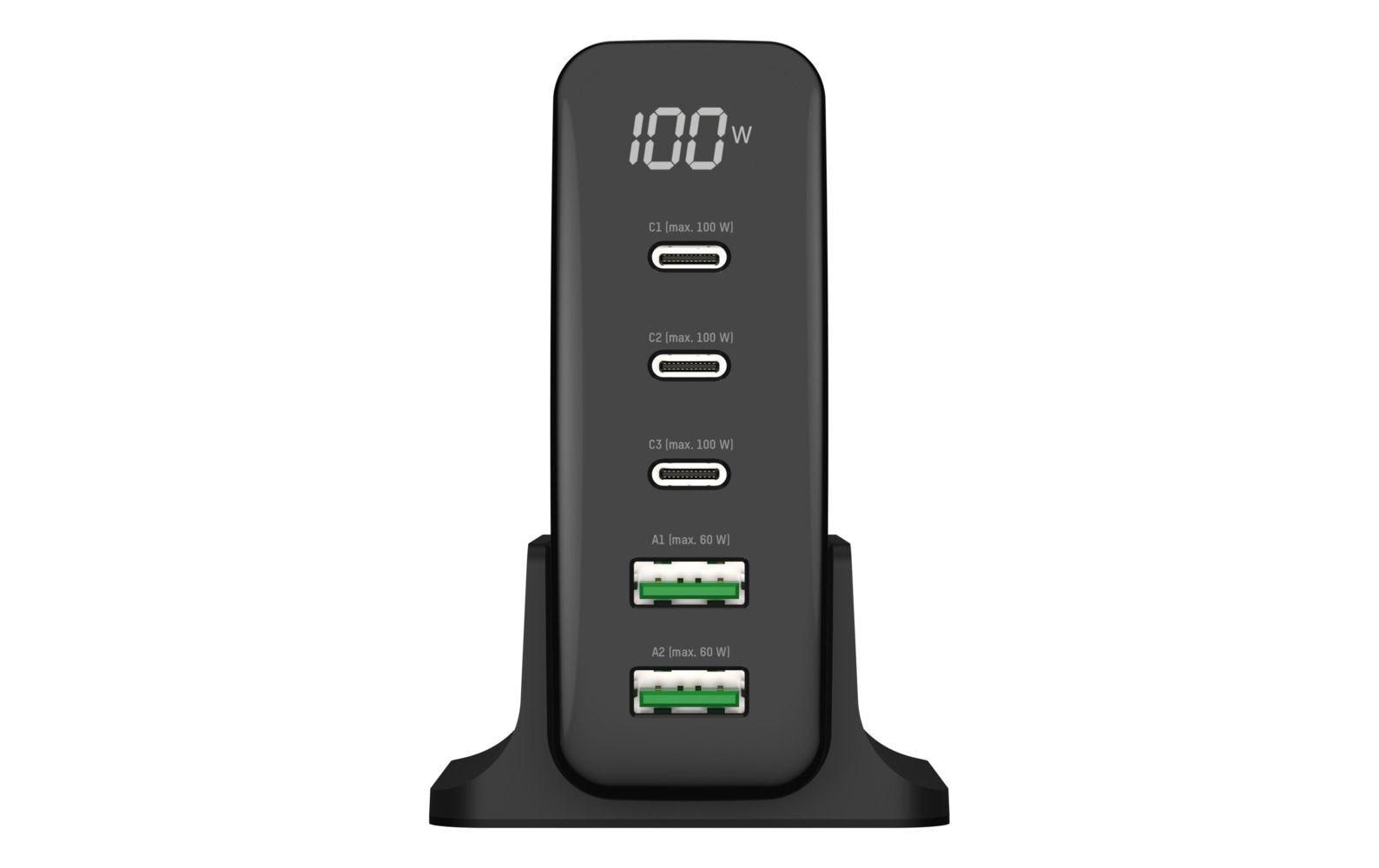Ansmann DC5140PD Netzteil – 140 W, 1× USB-C + 4× USB-A, GaN