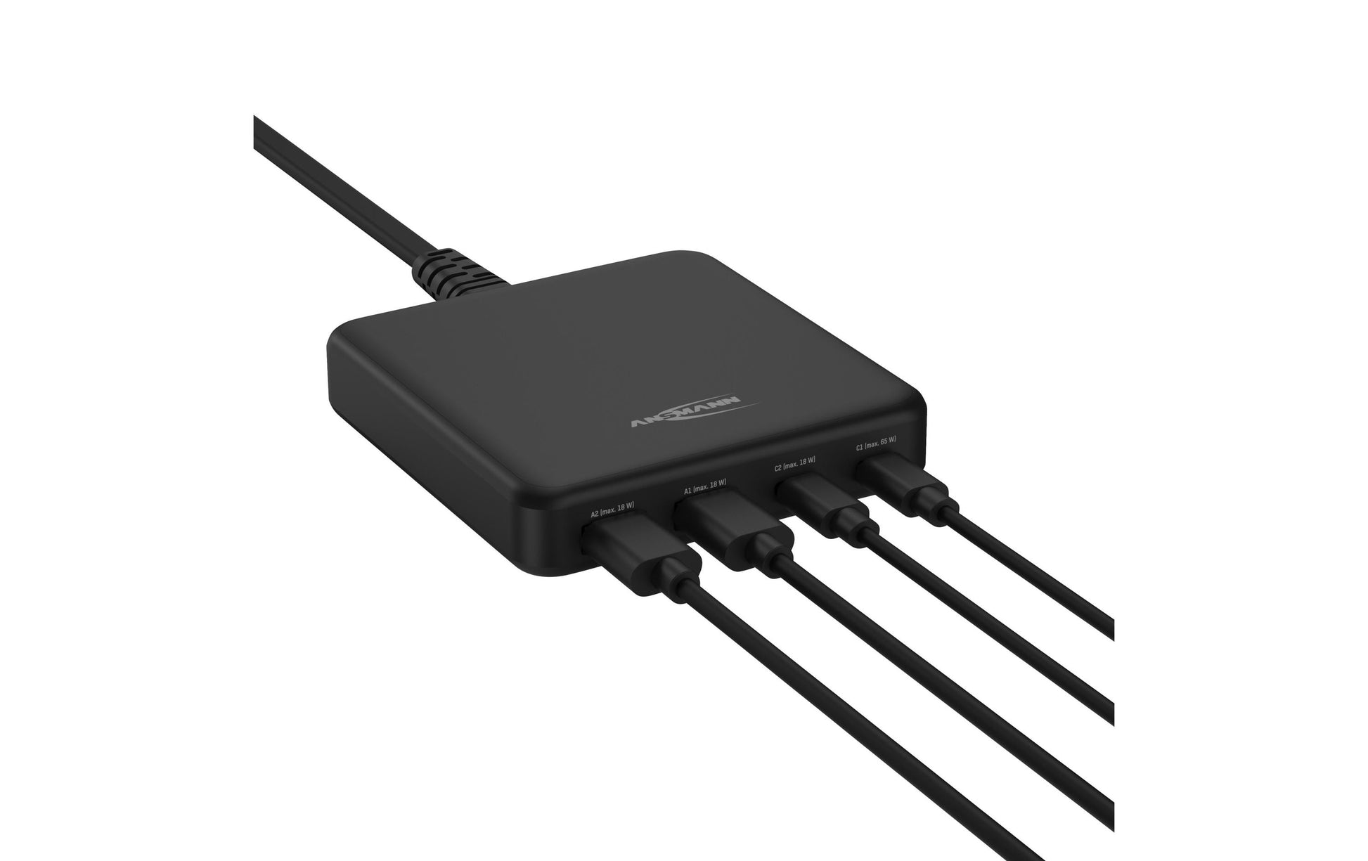 Ansmann DC465PD Netzteil – 65 W, 4× USB, PD, QC 3.0 – für Laptop, Smartphone