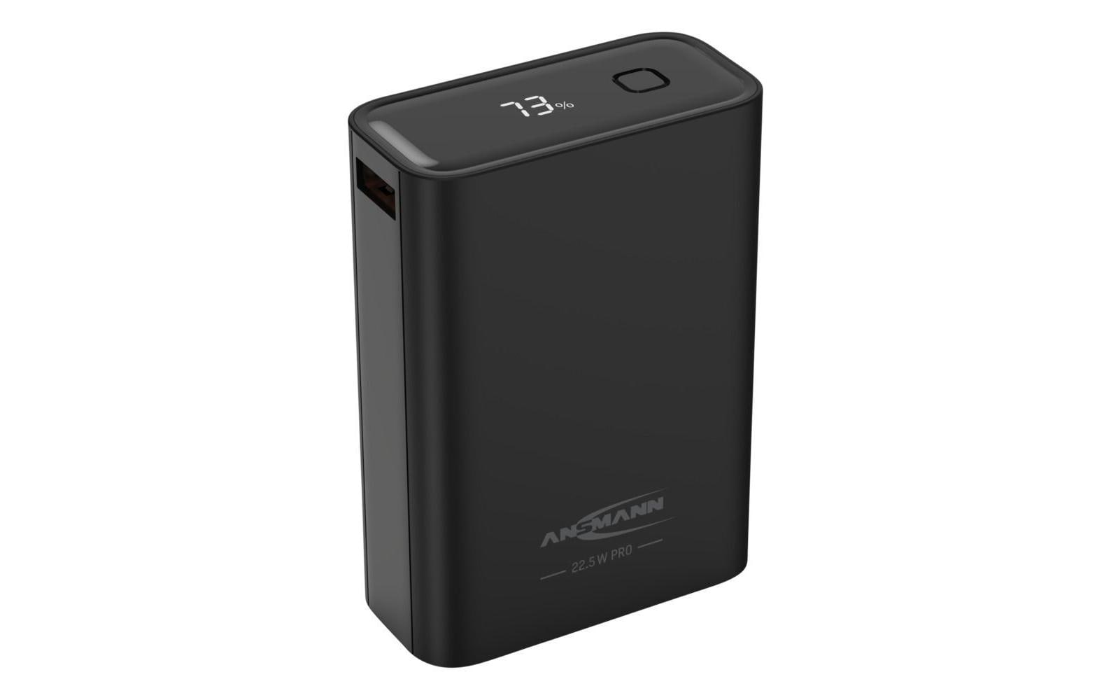 Ansmann PB222PD Powerbank 20'000 mAh – 22,5 W PD, 1× USB-C, 1× USB-A, schwarz