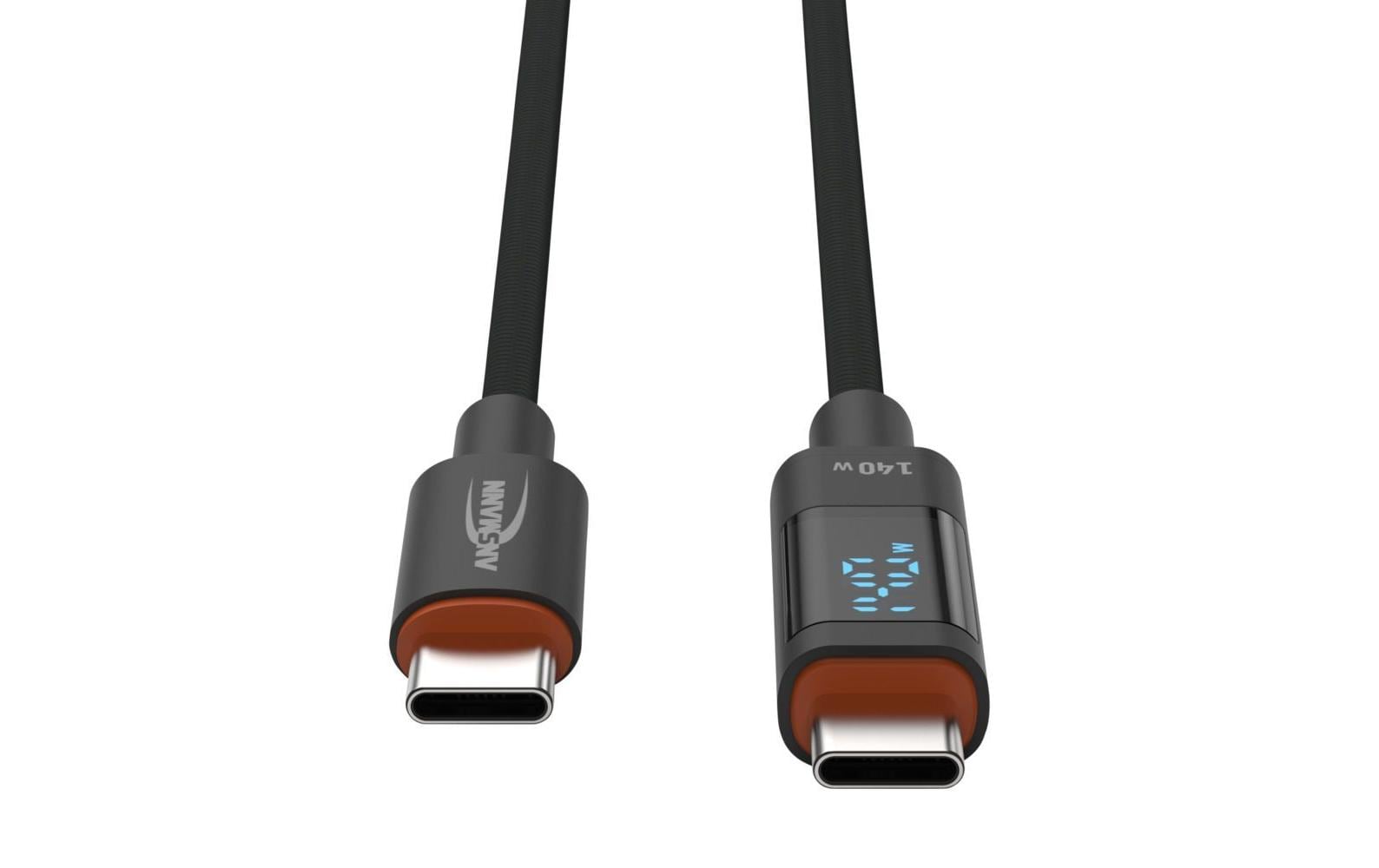 Ansmann USB-Kabel, USB-C zu USB-C, 1,2 m, Lade-/Datenkabel