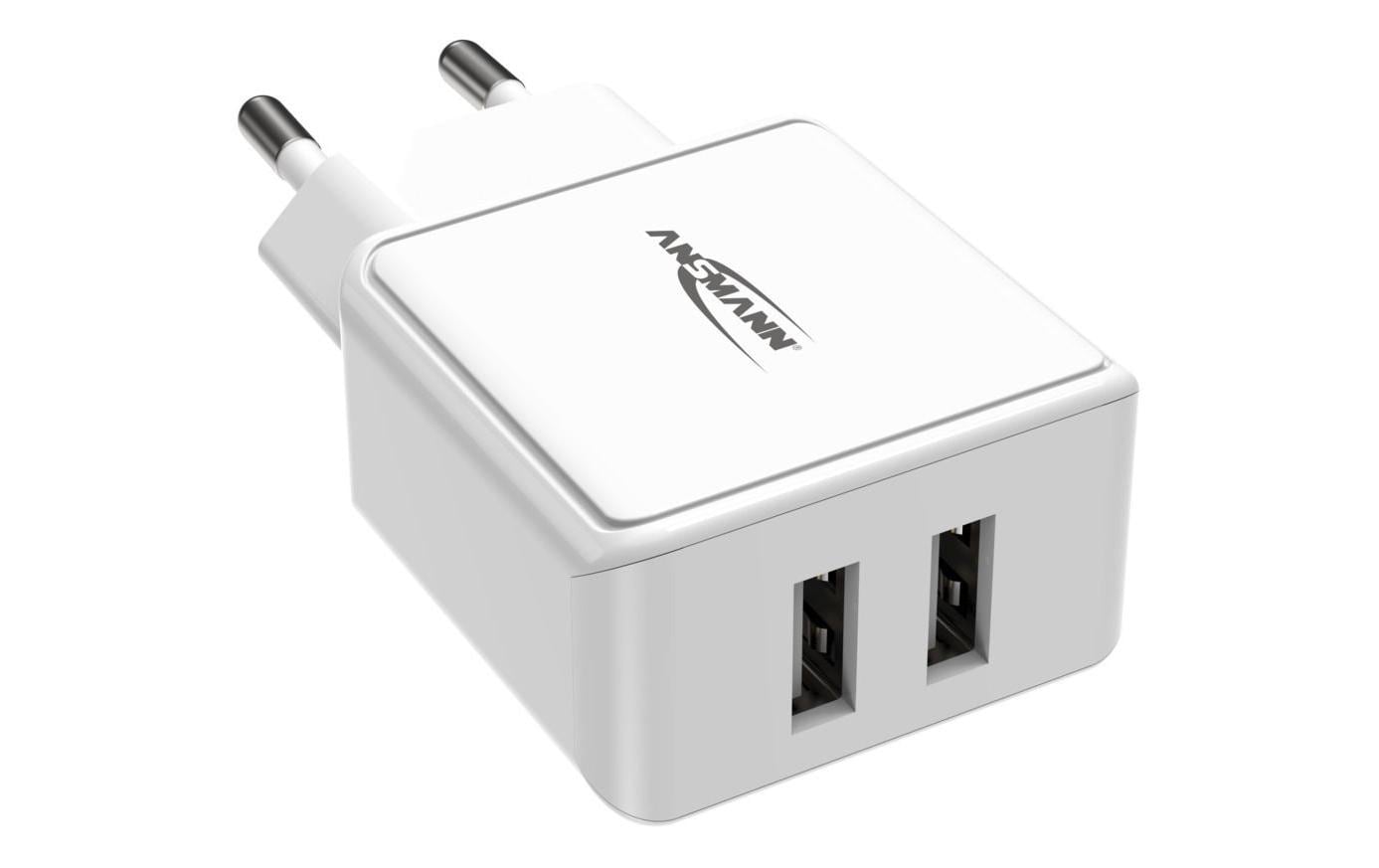Ansmann HC212 USB-Ladegerät 12 W – USB-A×2 – Weiss