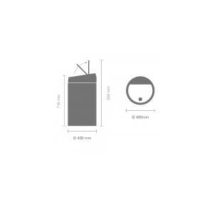 Brabantia Touch Bin Papierkorb – 60 l – Edelstahl – Ø 400 × H 710 mm
