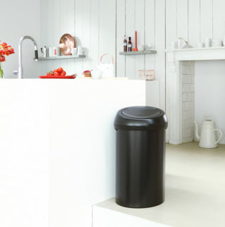 Brabantia Touch Bin Papierkorb – 60 l – Edelstahl – Ø 400 × H 710 mm