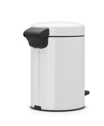 Brabantia NewIcon Treteimer – 3 l – Kunststoff, rund – weiss – Soft-Close