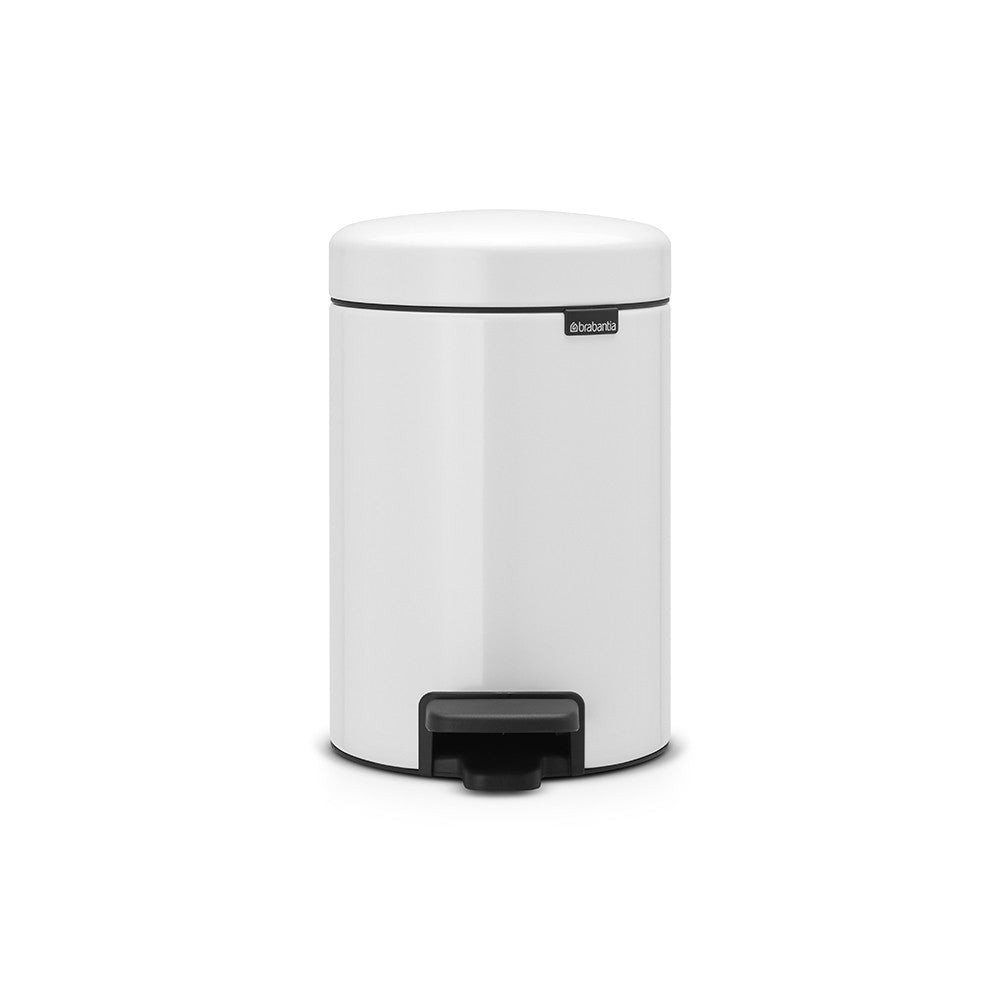 Brabantia NewIcon Treteimer – 3 l – Kunststoff, rund – weiss – Soft-Close