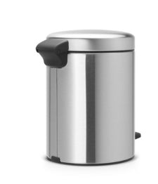 Brabantia NewIcon Treteimer – 5 l – Edelstahl, rund – Anti-Fingerprint, Anti-Rutsch-Basis