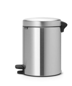 Brabantia NewIcon Treteimer – 5 l – Edelstahl, rund – Anti-Fingerprint, Anti-Rutsch-Basis