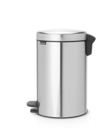 Brabantia NewIcon Treteimer – 12 l – Edelstahl, rund – Anti-Fingerprint, Anti-Rutsch