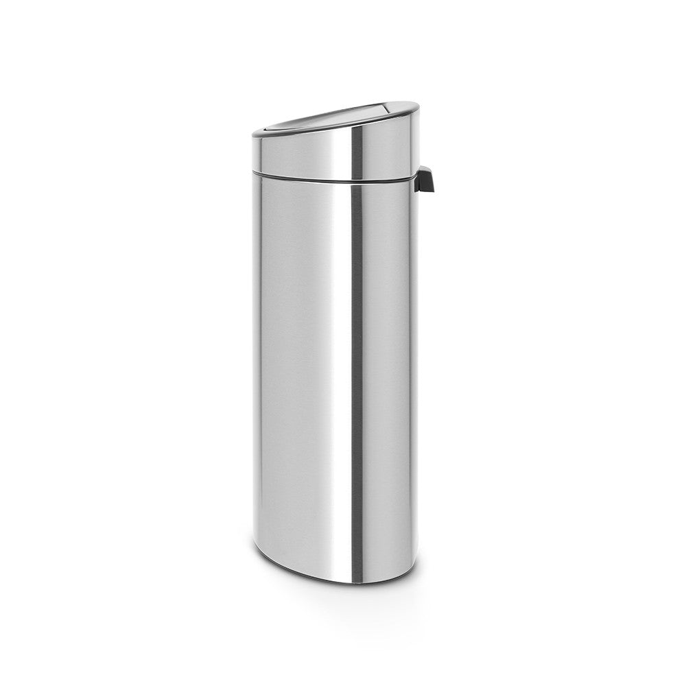 Brabantia Abfallcontainer – 40 l – mit Deckel – Edelstahl, Silber – Anti-Fingerprint-Deckel