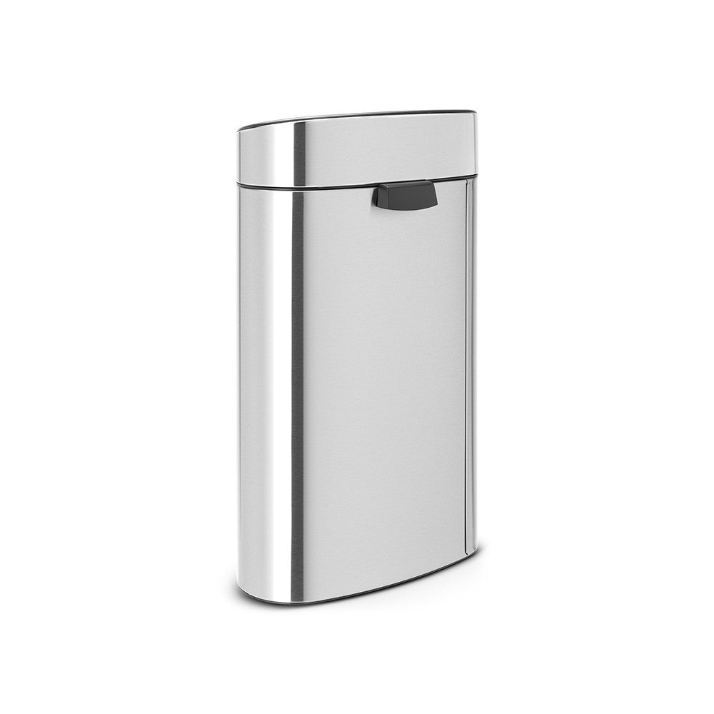 Brabantia Abfallcontainer – 40 l – mit Deckel – Edelstahl, Silber – Anti-Fingerprint-Deckel