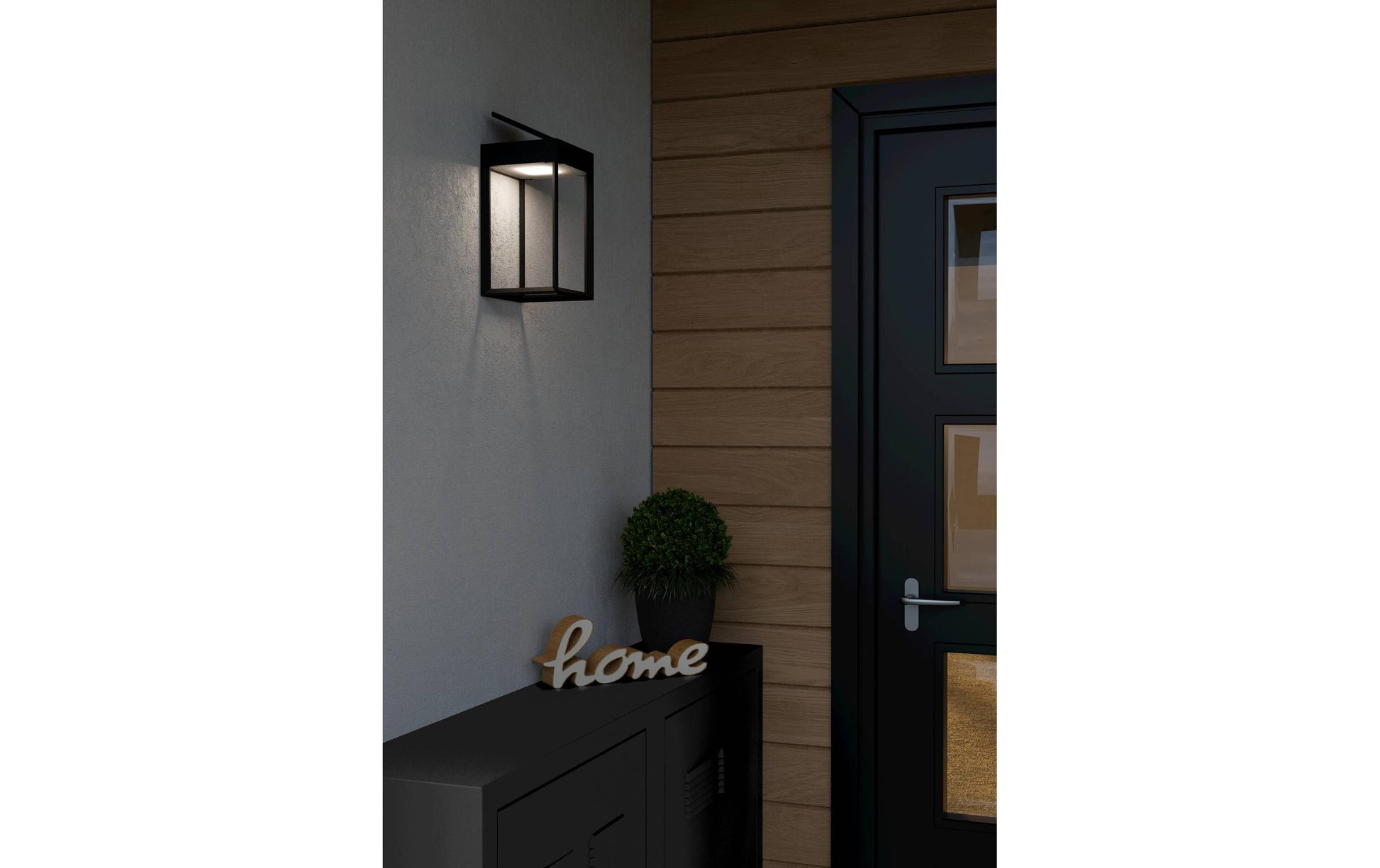 EGLO Aussenwandleuchte – 800 lm, 6 W – Neutralweiss, 4000 K – IP44 – Akku & Solar – Schwarz – Kunststoff