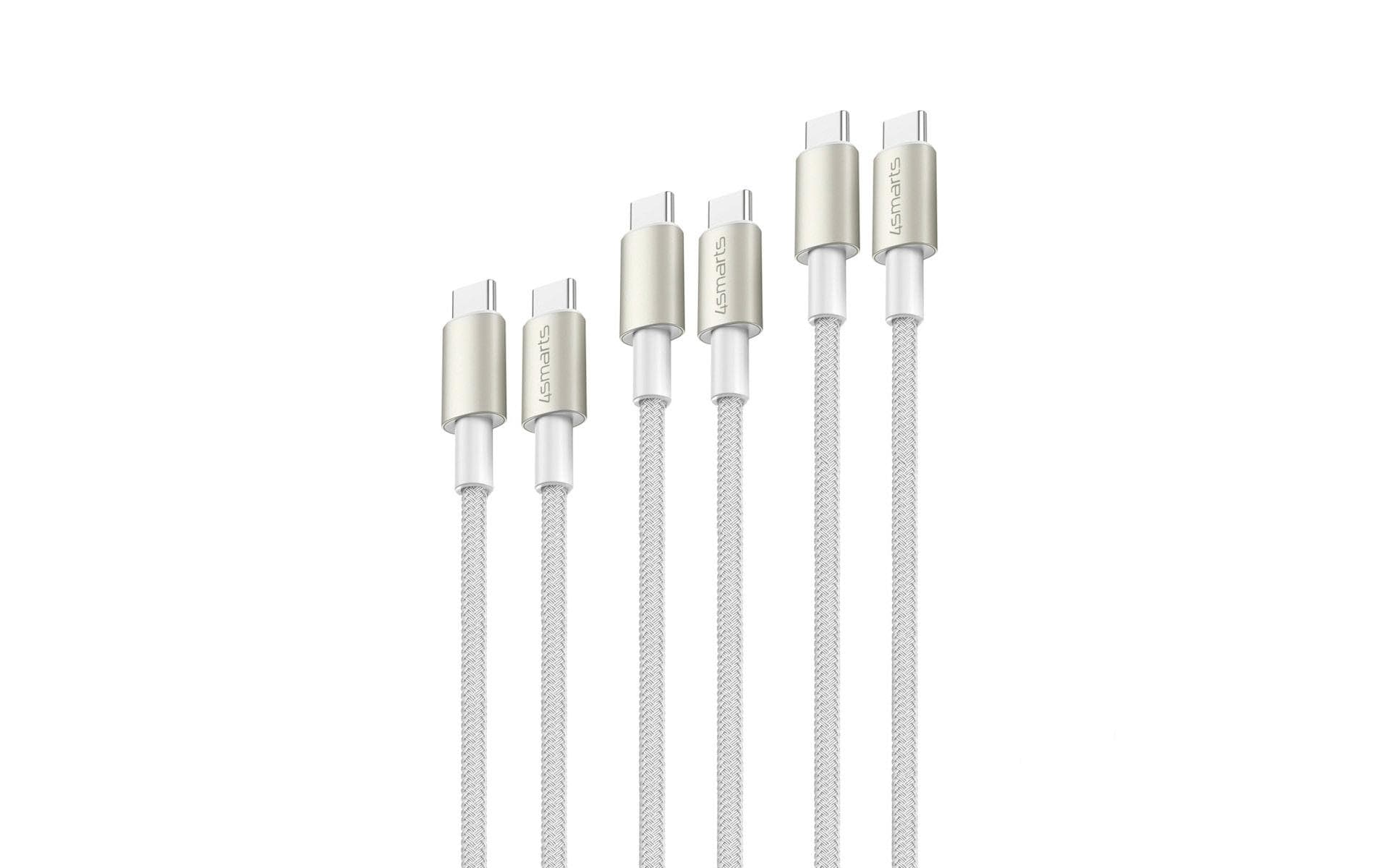 4smarts USB-C auf USB-C Kabel – USB 2.0 – 0,5/1,5/3 m – PD 60 W – für iPhone 15 und mehr – 3er-Set