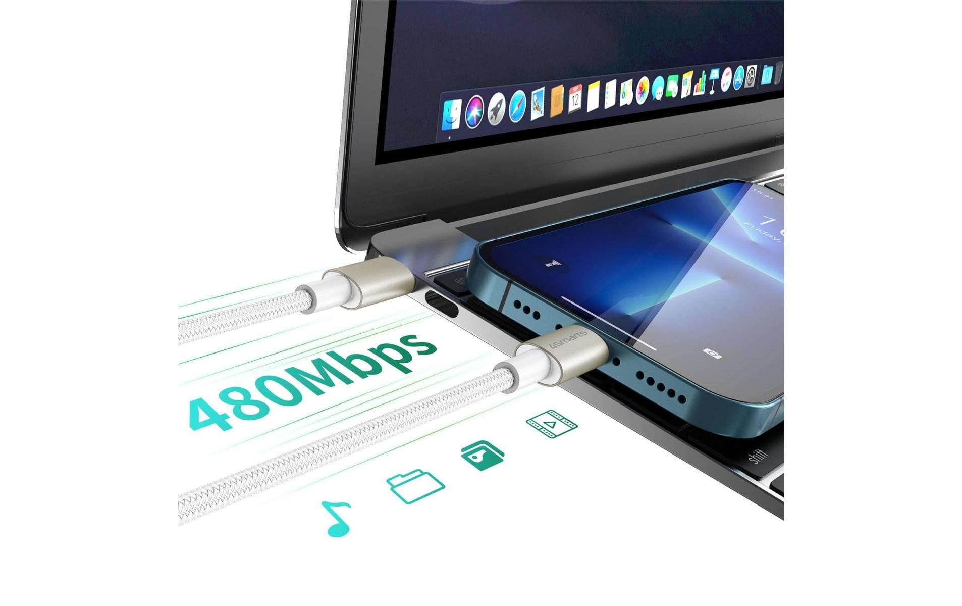 4smarts USB-C auf USB-C Kabel – USB 2.0 – 0,5/1,5/3 m – PD 60 W – für iPhone 15 und mehr – 3er-Set