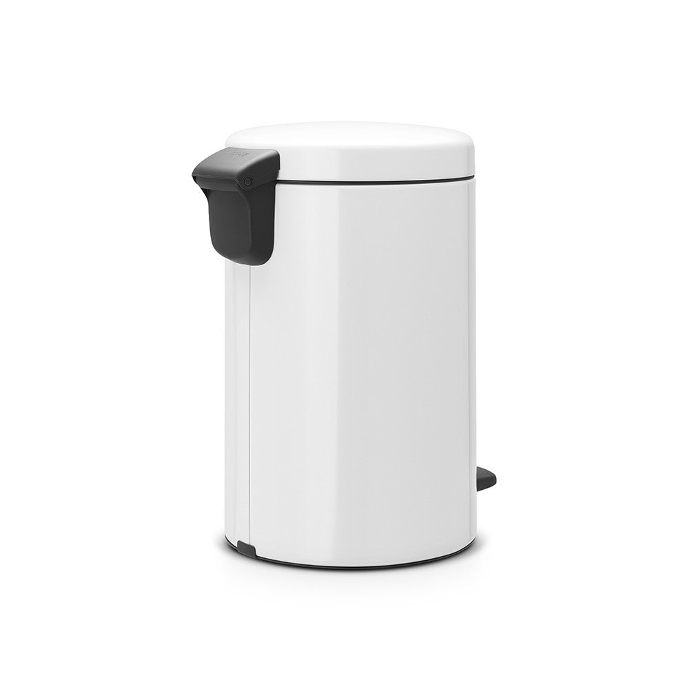 Brabantia NewIcon Treteimer – 12 l – Edelstahl, rund – Weiss – Soft-Close
