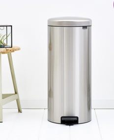 Brabantia NewIcon Treteimer – 30 l – Edelstahl, rund – Anti-Fingerprint, Anti-Rutsch-Basis