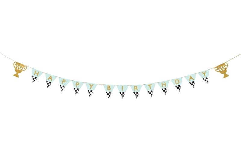 PartyDeco Fahnenbanner Happy Birthday – mehrfarbig – 250 × 13 cm – Papier – 1 Stück