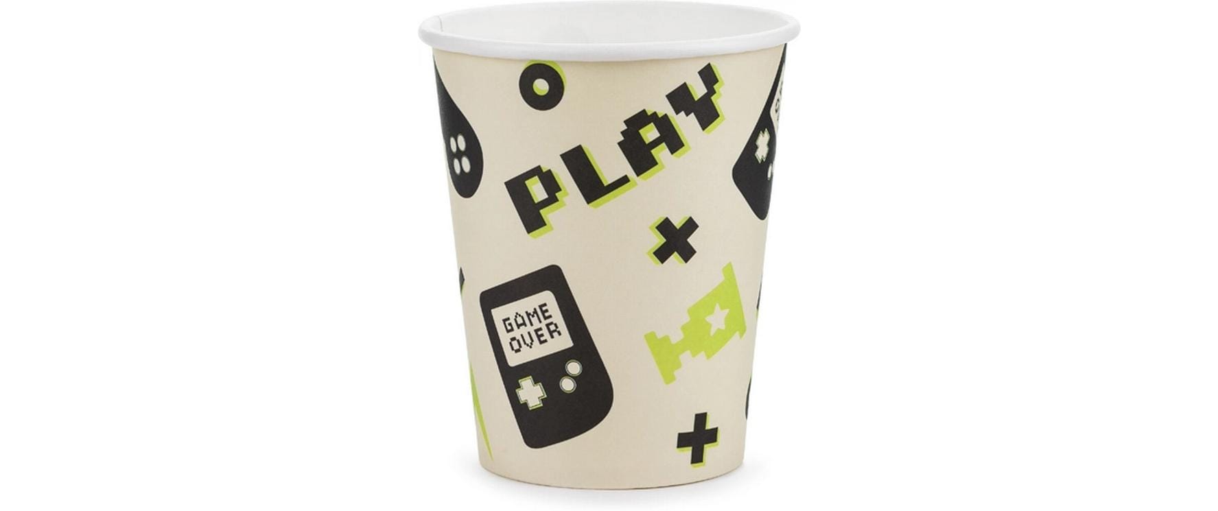 PartyDeco Becher Game, Papier – 2,2 dl, mehrfarbig – 6 Stk.