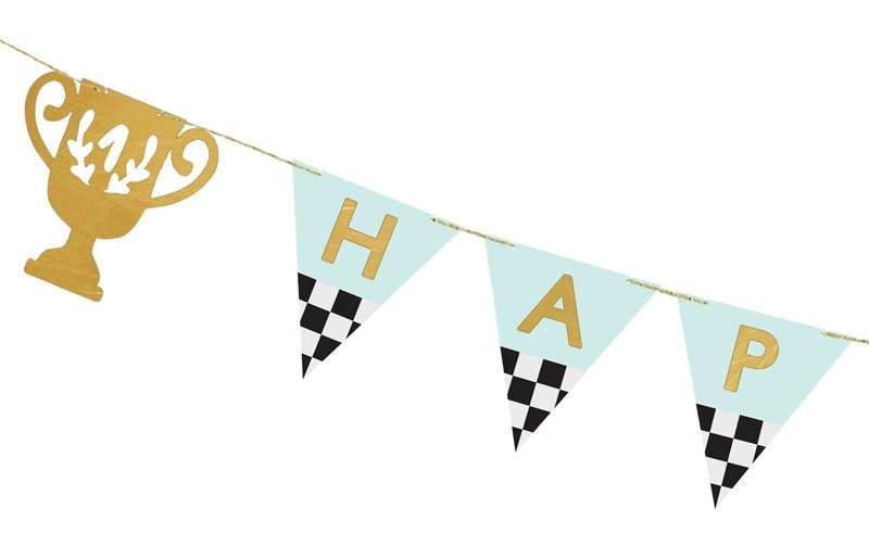 PartyDeco Fahnenbanner Happy Birthday – mehrfarbig – 250 × 13 cm – Papier – 1 Stück
