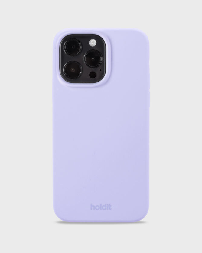 Holdit Backcover – für Apple iPhone 15 Pro Max, Silikon, Lavendel, kabelloses Laden, kratzresistent