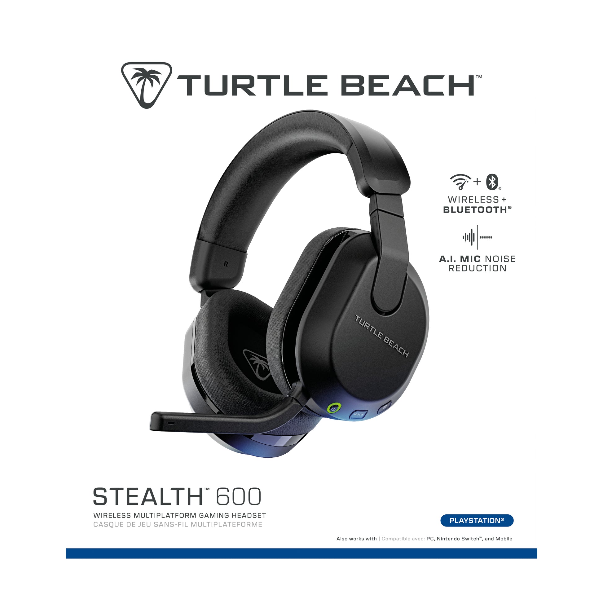Turtle Beach Stealth 600 Gen3 – Gaming-Headset, 2,4 GHz + Bluetooth 5.2 – Schwarz, für PS5/PS4/PC – bis 80 h