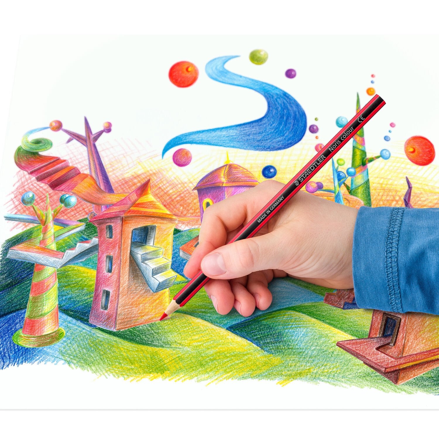 Staedtler Buntstifte Noris colour Upcycling – 24 Farben, im Kartonetui, sechskantig, PEFC