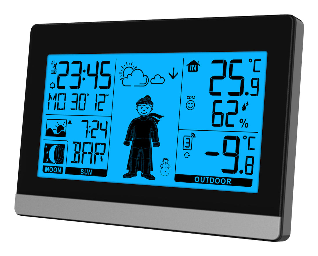 Technoline WS9612 – Wetterstation, innen/aussen, Hygrometer, inkl. Aussensensor – Schwarz